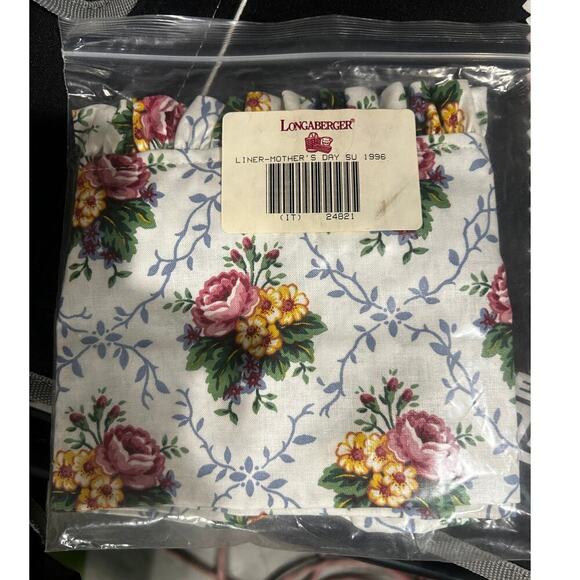 Longaberger‎ 1996 MOTHERS DAY  VANITY Basket Liner FLORAL Fabric NEW - Picture 1 of 1